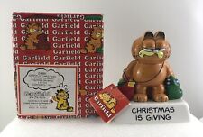 Enesco Garfield Cat Christmas is Giving Ceramic Figure Cartoon Figurine Vintage picture