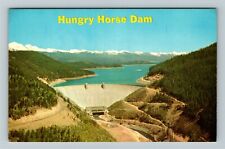 MT-Montana, Hungry Horse Dam, Vintage Postcard picture