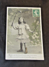 c1907 Hand-Colored RPPC- Little Girl in Plays with Spinning Toy #1 picture
