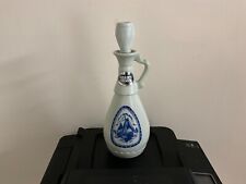 Vintage Jim Beam Whiskey Decanter Bottle 1963 Delft Blue Sailboat Windmill picture