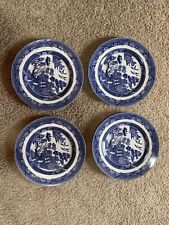 Set of 4 Johnson Bros Blue Willow Dinner Plates England  picture