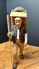 VINTAGE  Hans Huggler-Wyss Hand Carved & Painted Hiker 6.5” Great Condition RARE picture