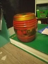 RUSSIAN KHOKHLOMA HAND PAINTED WOODEN BARREL WITH LID 5 1/2