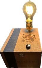 Handcrafted Wooden Cigar Cigars Box Lamp Vintage Look Edison Bulb picture