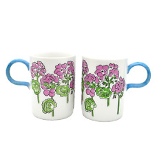 2 Gloria Vanderbilt Vintage Coffee Mugs Pink Floral picture
