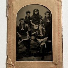 Antique Tintype Photograph Lovely Teen Girls Swim Long Hair Atlantic City NJ picture