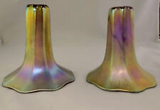 Large John Cook Art Glass Tulip Shades - Signed - 1980s picture