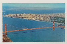 Air View of Golden Gate Bridge San Francisco California Postcard Unposted picture