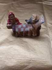 RARE FIND COLD PAINTED BRONZE Little Red Riding Hood & The Big Bad Wolf Figurine picture