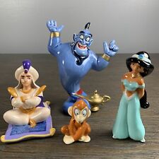 Disney Ceramic Aladdin Jasmine Genie Abu Figurine Ceramic Porcelain Set of 4 picture