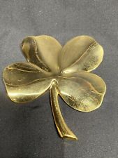 Gerity 24k Gold Plated 4 Leaf Shamrock Paperweight Pre Owned SEE PICTURES picture