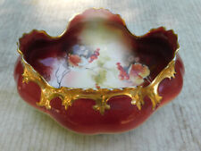 Antique Pickard Bowl Footed Porcelain Centerpiece with Hand Painted Currants 8
