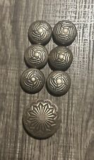 1large, 6 small silver tone vintage southwest button covers picture
