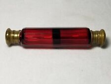 Antique Victorian ruby red double ended scent perfume bottle picture