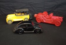 Avon Aftershave - Vintage Car Decanter Bottles - Lot Of 3 - Yellow & Red & Black picture