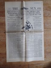 April 6th 1917 US TO ENTER WORLD WAR I Baltimore Sun NEWSPAPER READ picture