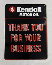 Original Kendall Motor Oil Thank You Embossed Sign Scioto picture