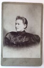 Antique Cabinet Card Lovely Victorian Lady Dunn Ripon Wisconsin Broad Shoulders picture