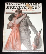 1917 MAY 19 OLD WWI SATURDAY EVENING POST MAGAZINE COVER (ONLY) LEYENDECKER ART picture