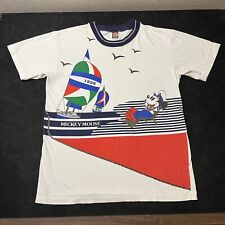 Tokyo Disneyland 1980s Vintage Short Sleeve Shirt Japan Mickey Mouse Sail Boat picture