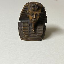Pharaoh Bust Statue Souvenir Carved Soapstone Egyptian King Tut Tutankhamen picture