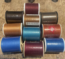 Vintage Thread Lot Of 10 Unused Spools Assorted  Colors Polyester picture