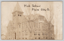 RPPC Plain City Ohio High School Posted 1911 Real Photo Postcard picture