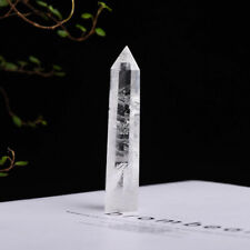 9-10cm Hexagonal Clear Quartz Crystal Point Natural Wand Specimen Reiki Gemstone picture