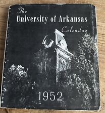University of Arkansas Vintage 1952 Calendar UA Campus Spiral Used Razorbacks picture