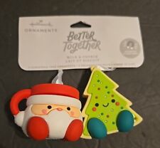 Hallmark Better Together Milk & Cookie Magnetic Christmas Ornaments Set Santa picture