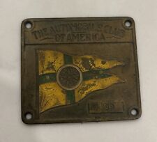 Very Early Automobile Club Of America Brass Automotive Grill Badge #99 picture