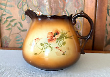 Vintage Art Noveau Ioga Warwick Floral Poppy Pattern Porcelain Water Pitcher picture