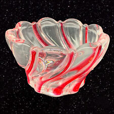 Mikasa Peppermint Red Swirl Glass Candy Bowl 2.5”T 4”W picture