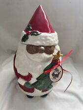 Blue Sky Clayworks Hand Crafted Hand Panted Stoneware 2019 Santa New Cookie Jar picture