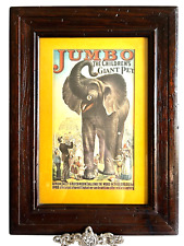 Vtg Barnum Bailey Circus Jumbo The Children's Giant Pet Elephant Framed Picture picture