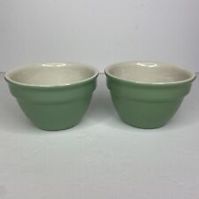 Vintage Hall 1092 Mint Green Beehive Serving Bowls 3 in US Set of 2 Farmhouse picture