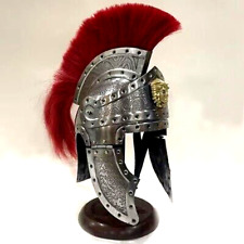 Christmas Medieval Armour Spartan Greek Roman Helmet+Red Plume Free Wooden Stand picture