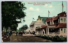 Willimantic CT 11::00 AM on Courthouse Clocktower w/Cupola~Picket Fence 1905 picture
