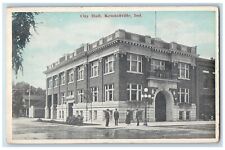 Kendallville Indiana IN Postcard City Hall Building Street View c1910's Antique picture