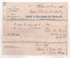1861 NEW ENGLAND CAR SPRING CO BILLHEAD INDIA RUBBER DOANE ST BOSTON MA RAILROAD picture