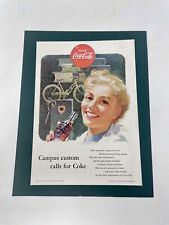Vintage Coca Cola 1953 Print Ad Campus Custom Calls For Coke Original 9.5”x7” picture
