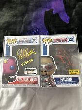 Signed Funko Vision And Falcon Paul Bettany Anthony Mackie Marvel Jsa Disney picture
