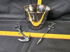 Vintage Stainless Steel Ice Bucket Nautical Decor Bar Tools picture