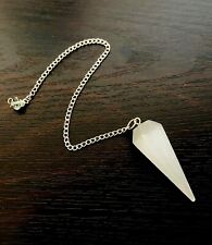 Selenite Dowser Pendulum Crystal Healing Gift Psychic Energy Gemstone Reiki picture
