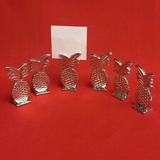 Vintage Antique Brass Pineapple Figure and Place Card Holders Set of 6 picture