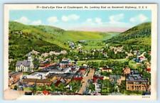 COUDERSPORT, PA Pennsylvania ~ BIRD'S EYE VIEW Lookiing East c1940s Postcard picture