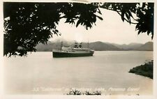 Vintage Steamship S.S. California Miraflores Lake Panama Canal Zone RPPC 1928 picture