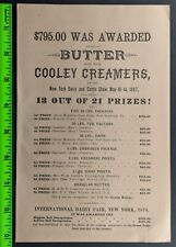 Vintage 1887 Dairy Fair Butter Cooley Creamers New York 10 PG Program picture