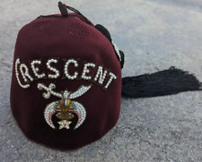 Vintage Masons Masonic Shriners CRESCENT Fez Hat with Tassel picture