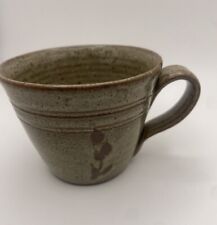 Vintage Mug 70s Jugtown Ware North Carolina Art Pottery Stoneware Flower Leaves picture
